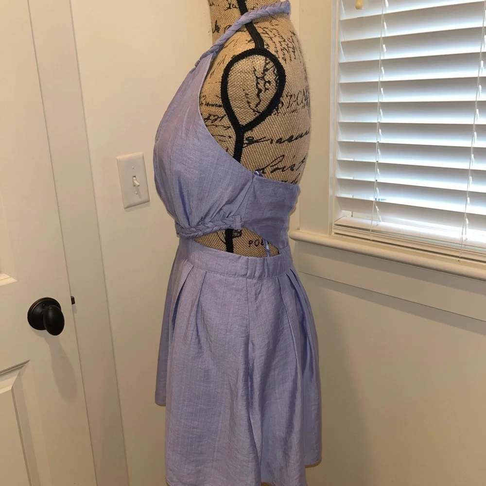 DO + BE Romper - purple cut out romper with pockets - Picture 3 of 4